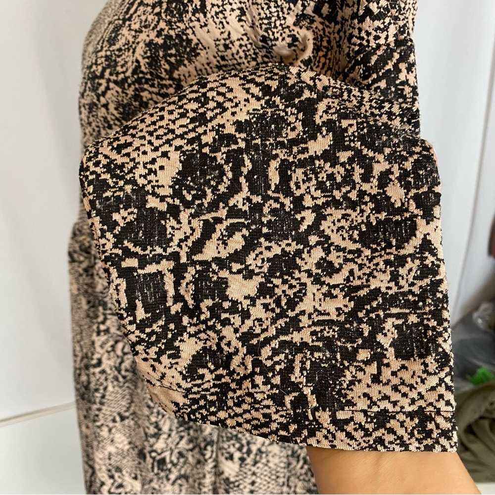 🌷 Zara Textured Snakeskin Babydoll Mini Dress Size M - Picture 5 of 10